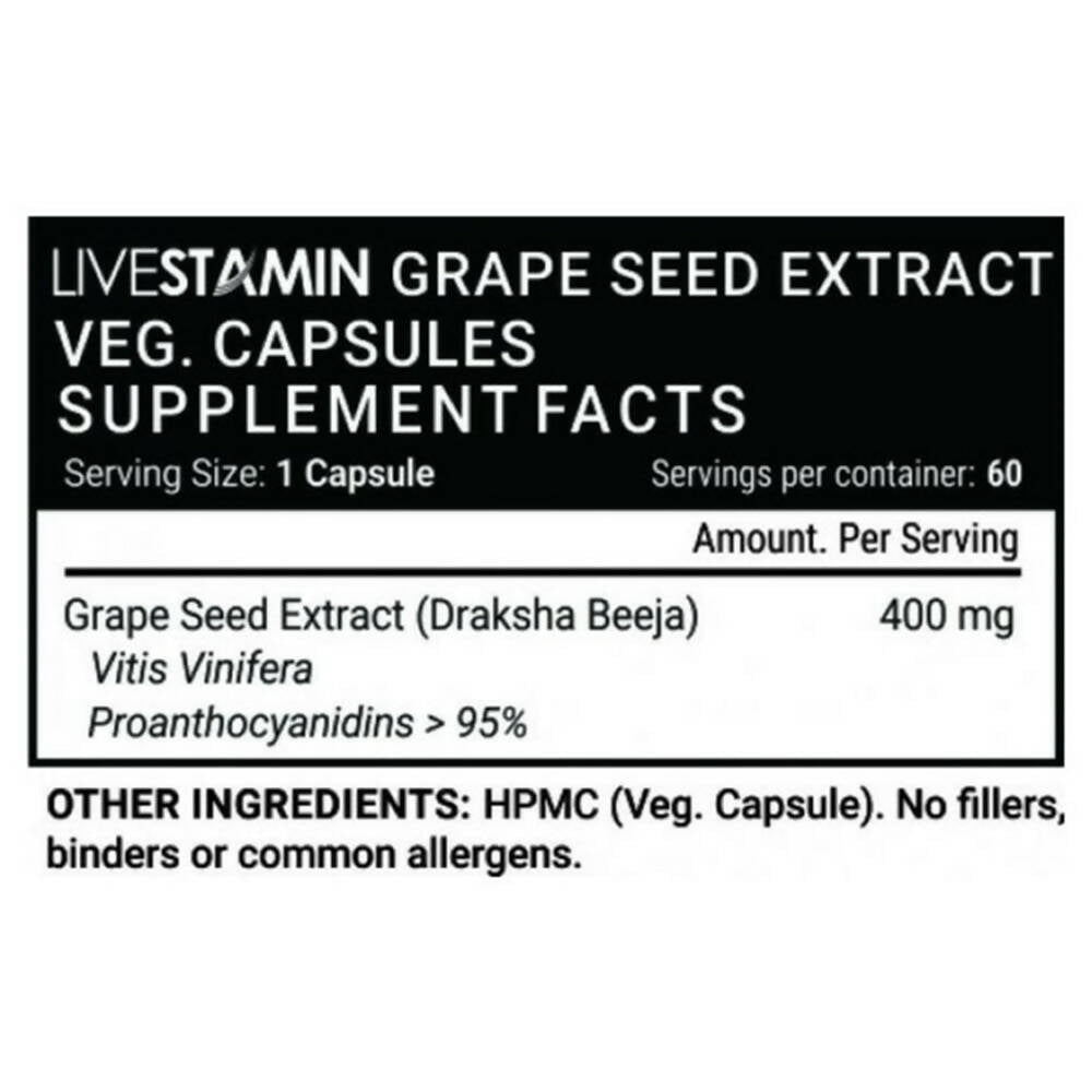 Livestamin Grape Seed Extract Capsules | Grocsy