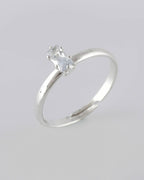 VOJ white CZ-detail Stainless Steel Cubic Zirconia Silver Plated adjustable finger Ring | Grocsy