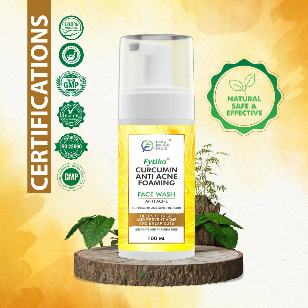 Fytika Curcumin Anti-Acne Foaming Face Wash with Honey & Tulsi | Grocsy