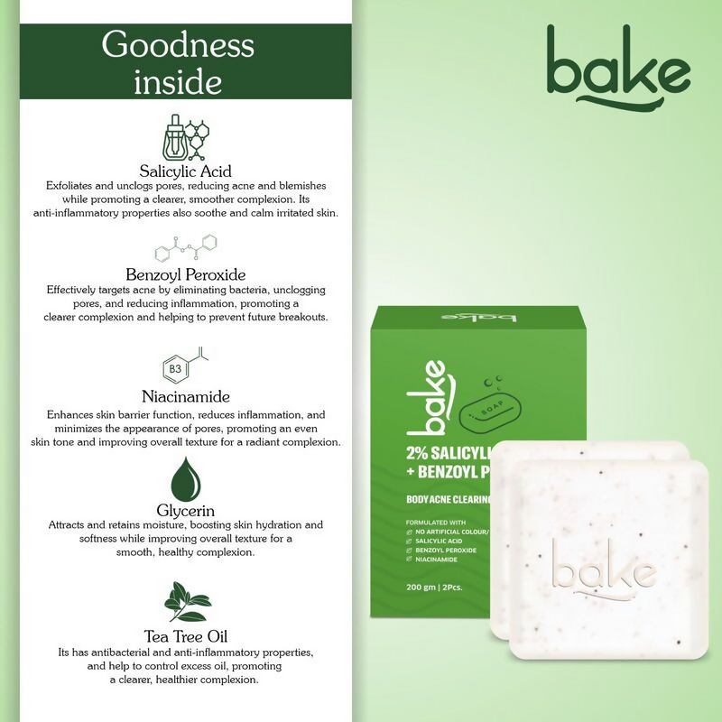 Bake 2% Salicylic Acid Soap for Face & Body Acne | Grocsy