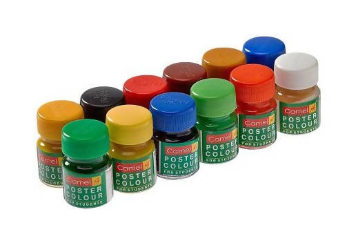 Camel Student Poster Colours - 12 Shades (Set of 12, Multicolor) | Grocsy