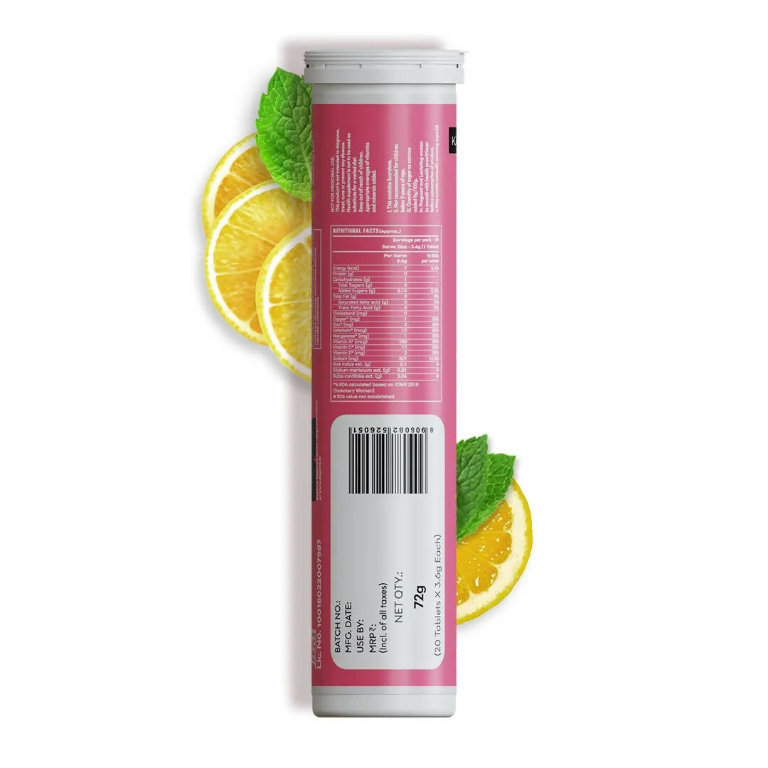 Kapiva Ayurveda Radiance Fizz Happy Skin Effervescent Tablets - Minty Lemon | Grocsy