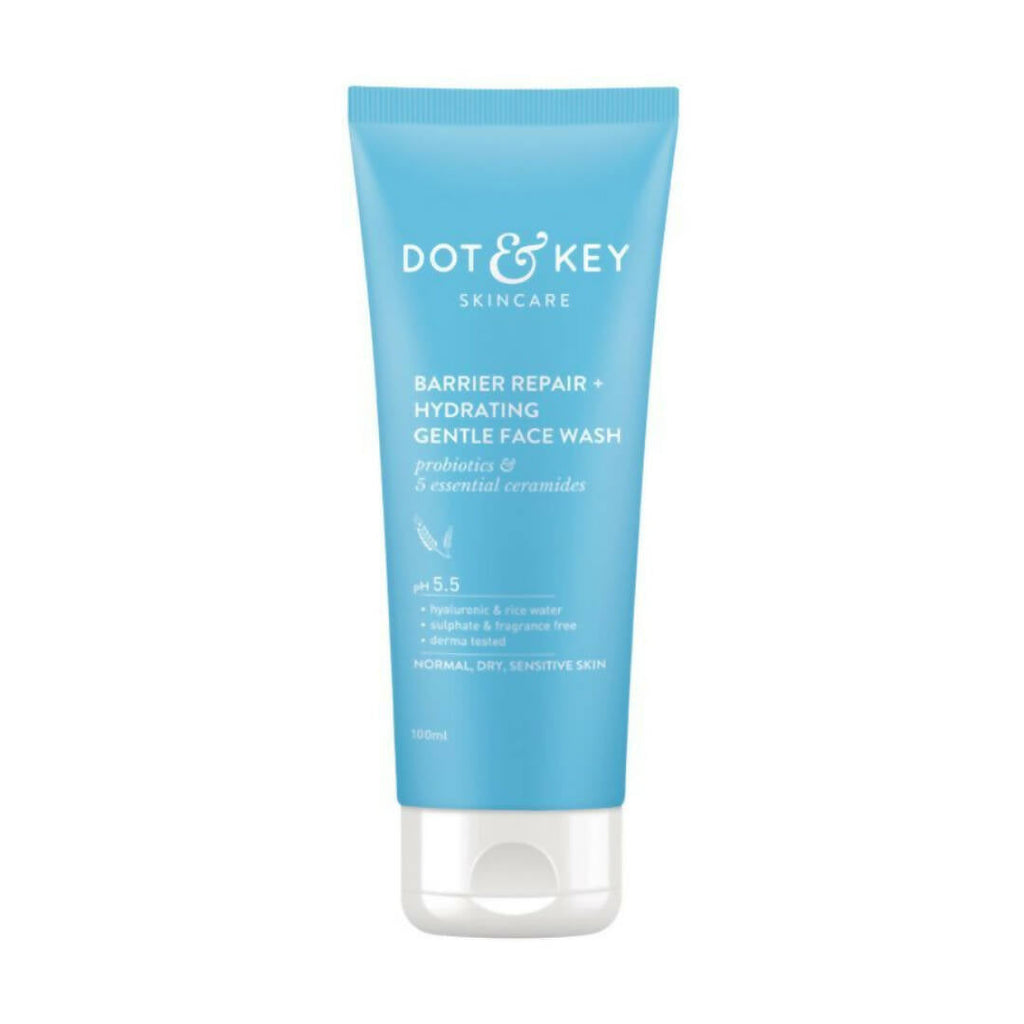 Dot & Key Barrier Repair Hydrating Gentle Face Wash For Dry, Normal & Sensitive Skin With Hyaluronic & Rice Water | Grocsy