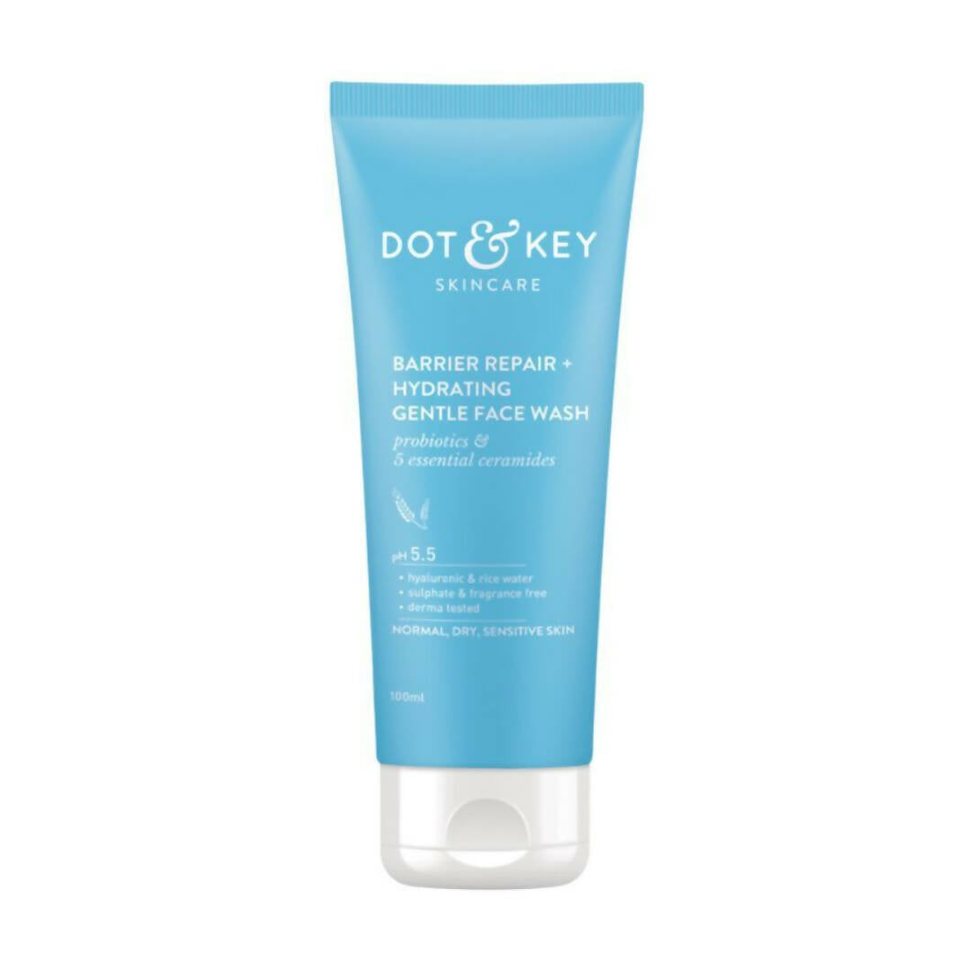 Dot & Key Barrier Repair Hydrating Gentle Face Wash For Dry, Normal & Sensitive Skin With Hyaluronic & Rice Water | Grocsy
