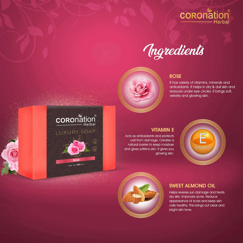 Coronation Herbal Pink Rose Luxury Soap | Grocsy