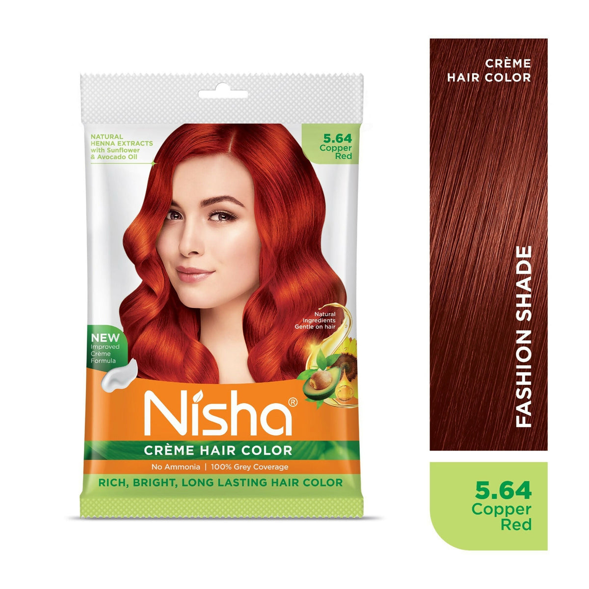 Nisha Creme Hair Color for Women - Copper Red | Grocsy