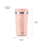 Milton Corral Thermosteel Insulated Coffee Mug Tumbler - 400ml (Peach) | Grocsy