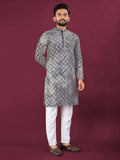Anaita Navy Chikankari Work Viscose Rayon Straight Kurta | Grocsy