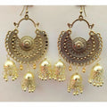 MS Fashion India Gold-Polished Bahubali Chandbali Jhumka Earrings | Grocsy