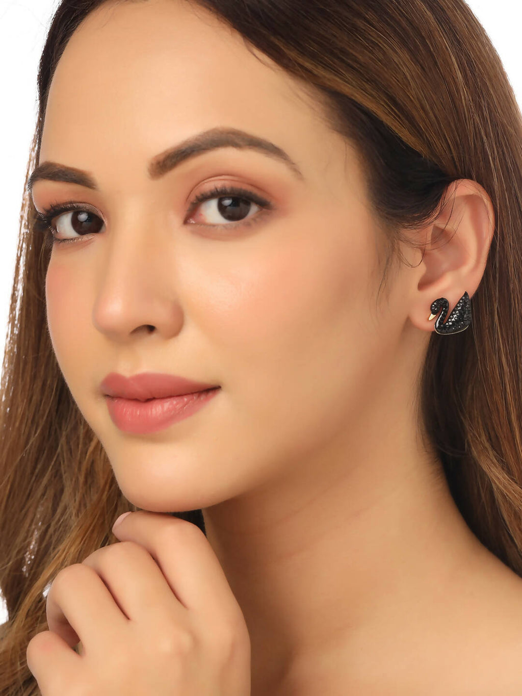 NVR Women Black Cz Studded Studs Earrings | Grocsy