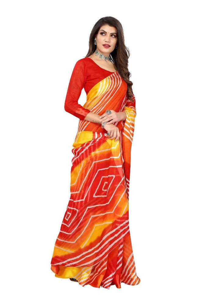 Vamika Red Linen Satin Border Saree | Grocsy