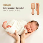 Maate Baby Wooden Comb Set | Beechwood Comb and Hair Brush | Grocsy