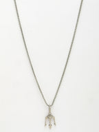 NVR Men's Silver-Plated Stainless Steel Geometric Charm Pendant With Chain | Grocsy