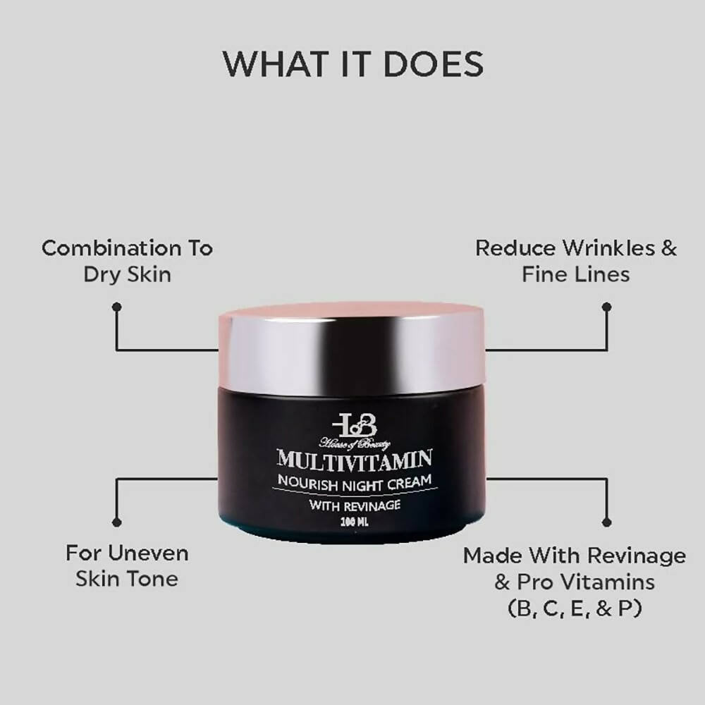 House Of Beauty Multivitamin Nourish Night Cream With Revinage For Face | Grocsy
