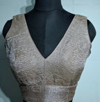 Kia Fashions Dusty Pink Crush Tissue Self Design Readymade Blouse | Grocsy