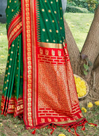 Shree Shyam Fashion Green Soft Silk Saree | Grocsy