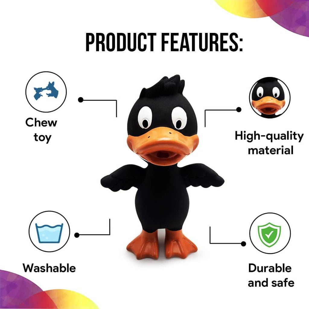 Goofy Tails Latex Dog Toys Duck - Black | Grocsy