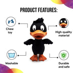 Goofy Tails Latex Dog Toys Duck - Black | Grocsy
