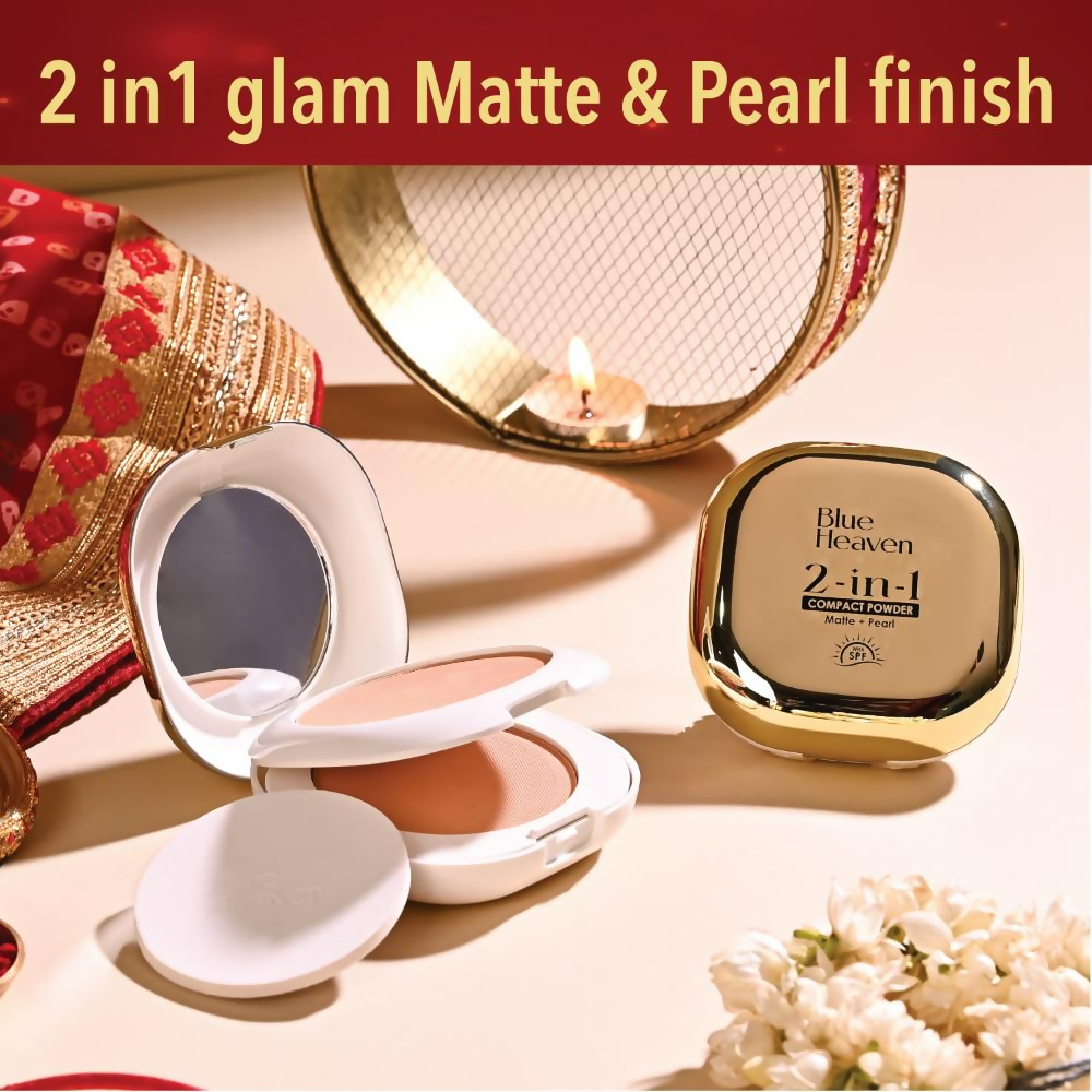 Blue Heaven 2-In-1 Matte + Pearl Compact Powder - Honey | Grocsy