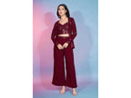 Red Georgette Sequence With Thread Designer Co-Ord Set - Flory | Grocsy