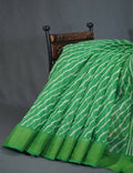 Shades Of Parrot Green With Lehariya Design Semi Chanderi Saree By Gayathri Reddy Designer Studio | Grocsy