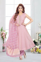 Joban Fashion Jacquard Lylac Color Kurta Set | Grocsy