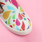 Tiny Bugs Girls Multi Printed Slip Ons Sneakers - White | Grocsy