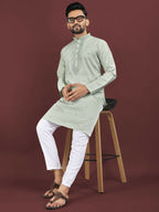 Anaita Green Embroidered Silk Straight Kurta | Grocsy