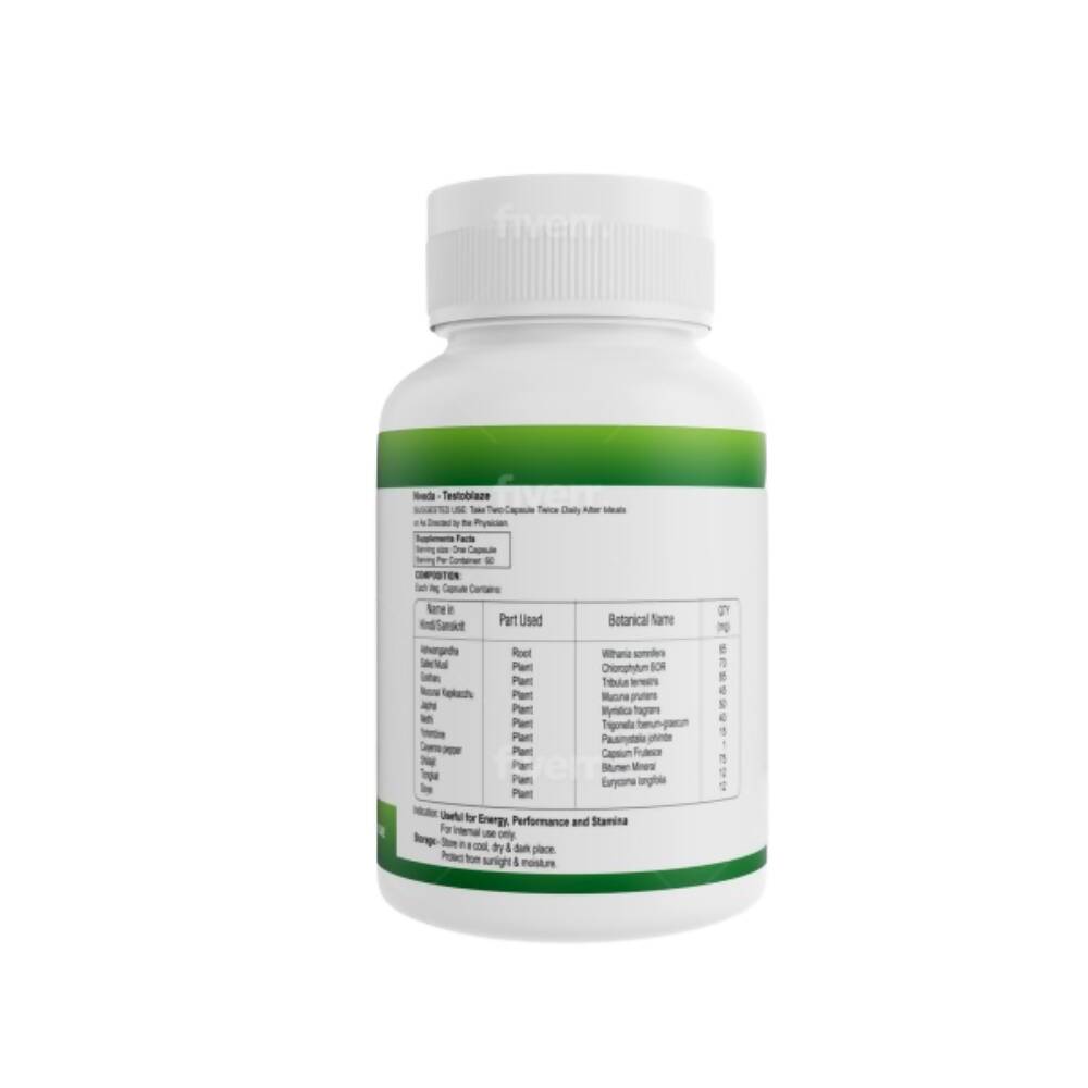 Nveda Testoblaze Supplement Capsules For Men | Grocsy