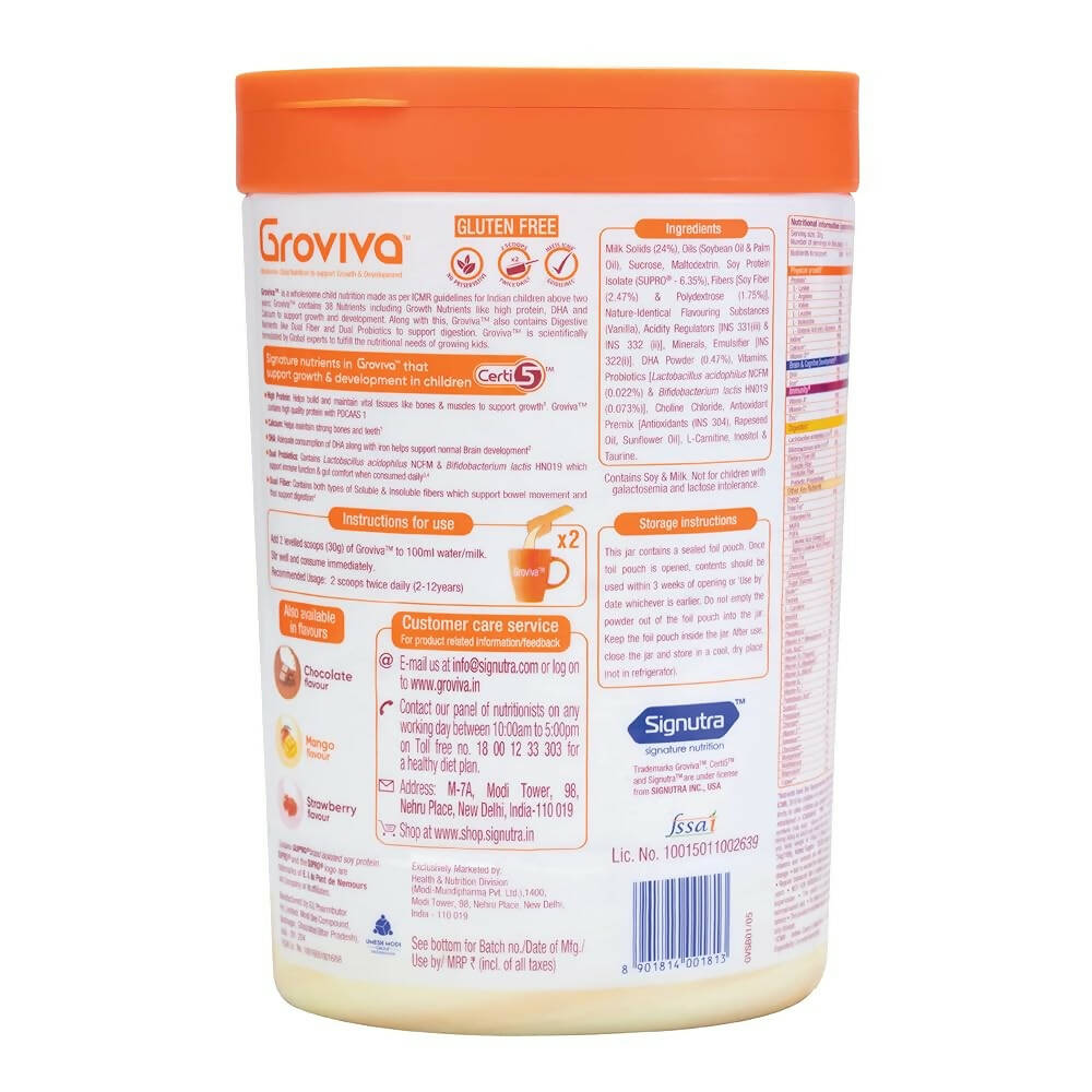 Groviva Child Nutrition Supplement - Vanilla | Grocsy