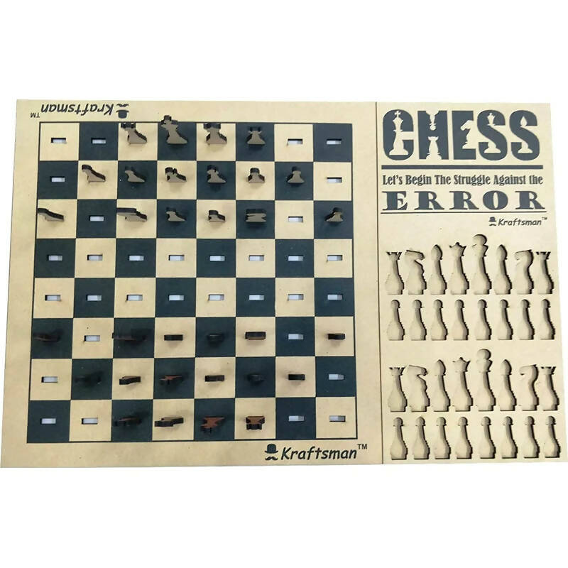 Kraftsman Wooden Chess & Checkers Combo Board Game | One Board Two Games | Grocsy