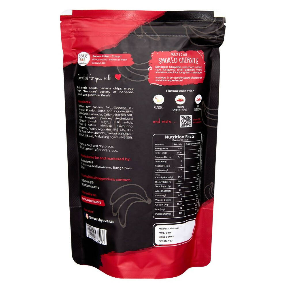 Svaras Kerala Banana Chips Smoked Chipotle | Grocsy