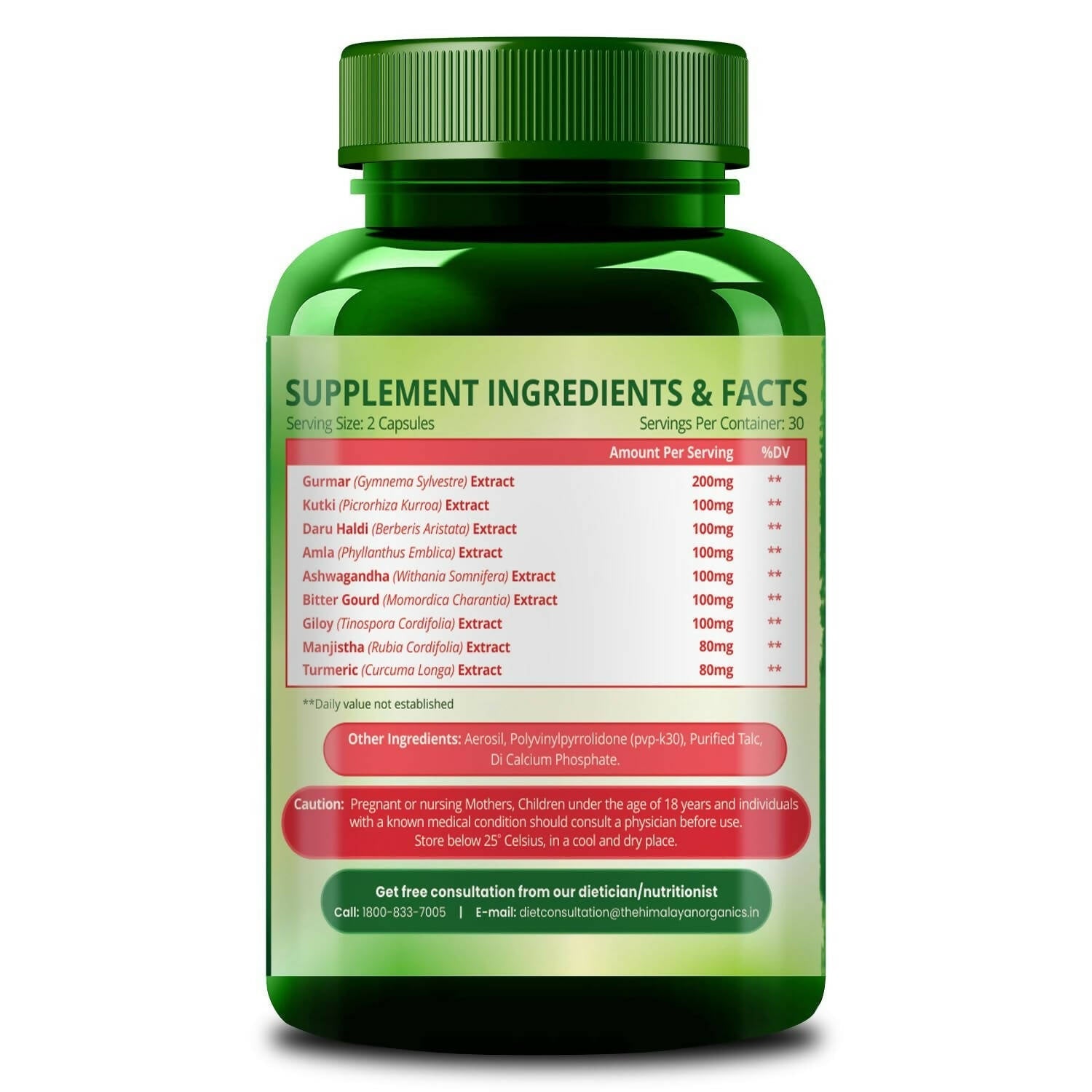 Himalayan Organics Diabetes Support Capsules | Grocsy