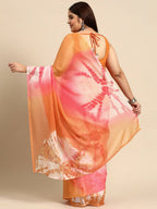 Ahalyaa Women's Traditional wear Saree - Orange | Grocsy