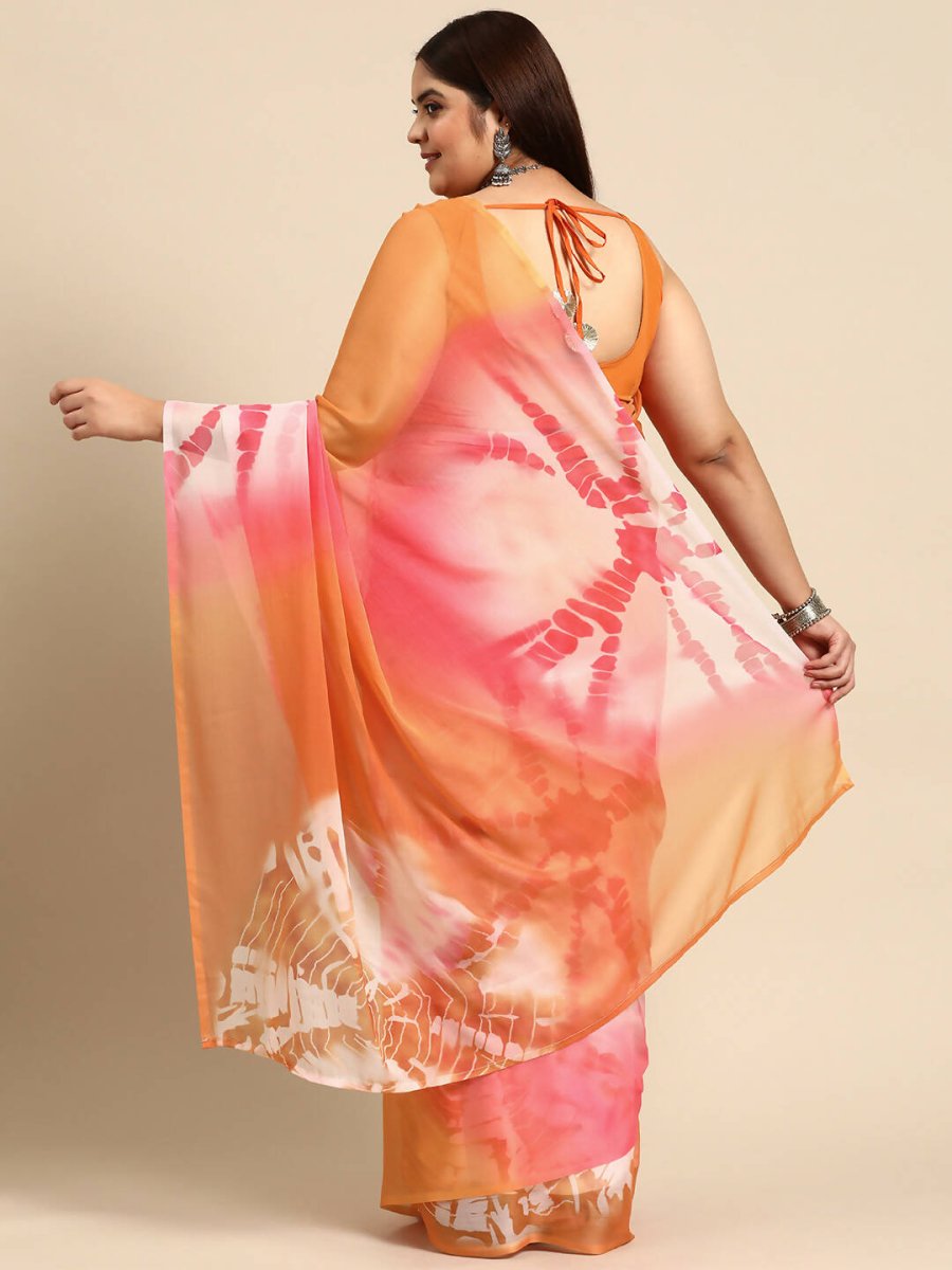 Ahalyaa Women's Traditional wear Saree - Orange | Grocsy