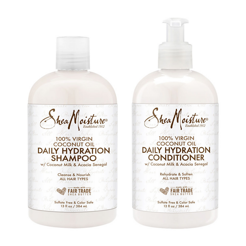Shea Moisture 100% Virgin Coconut Oil Daily Hydration Shampoo - Conditioner Combo | Grocsy