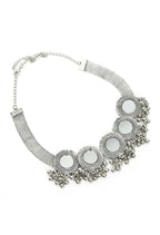 Mominos Fashion Johar Kamal Silver-Plated Brass Finish Mirror Work Women Choker | Grocsy