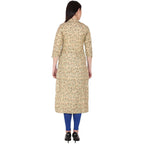Kanoor Women's goldcotton straight kurti | Grocsy