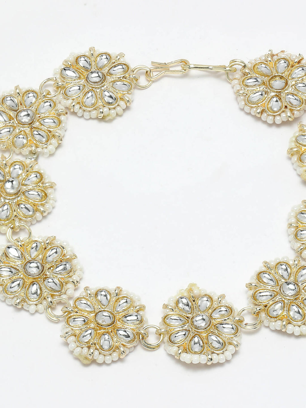 NVR Women's Gold-Polished Traditional Trending Matha Patti | Grocsy