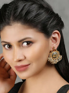Joban Fashion Women Lotus Style Matte Gold Earrings | Grocsy