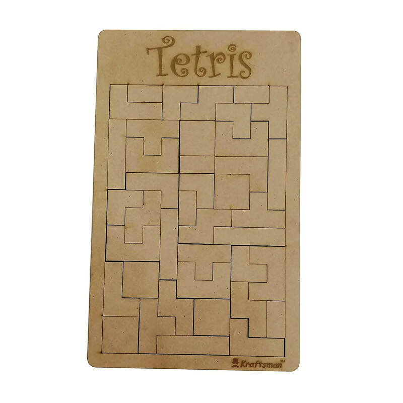 Kraftsman Wooden Tetris Jigsaw Puzzle Board | Made In India (Tetris Board) | Grocsy