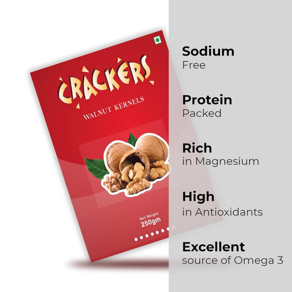 Go Crackers Kashmiri Brown Halves Dried Walnuts Kernels Without Shell | Grocsy