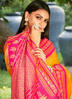 Shree Shyam Fashion Yellow Soft Silk Saree | Grocsy