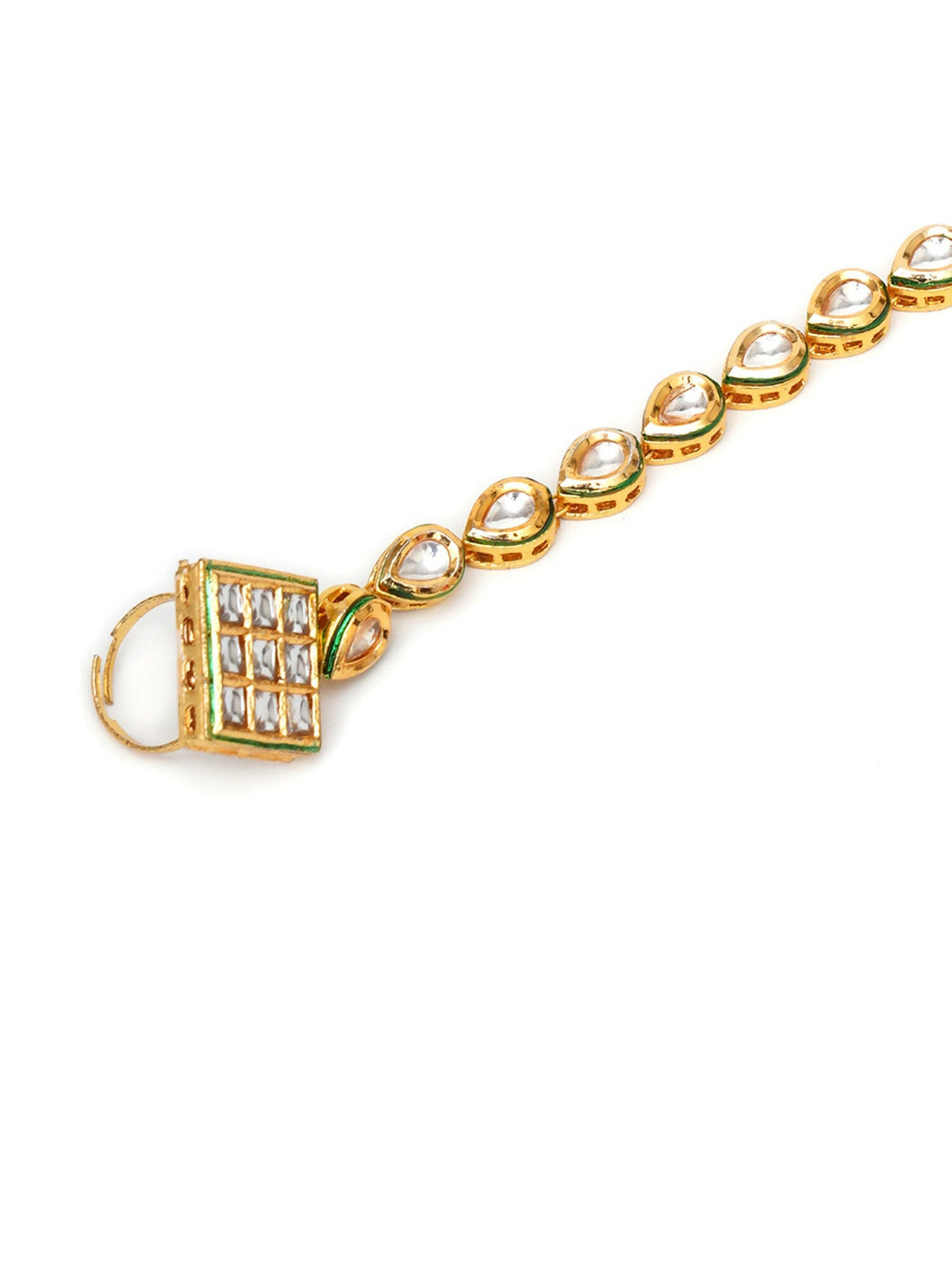 Kundan Hand Harness (gold) - Ruby Raang