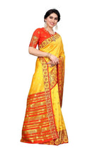 Vamika Cotton Rich Silk With Jacquard Weaving Yellow Saree | Grocsy