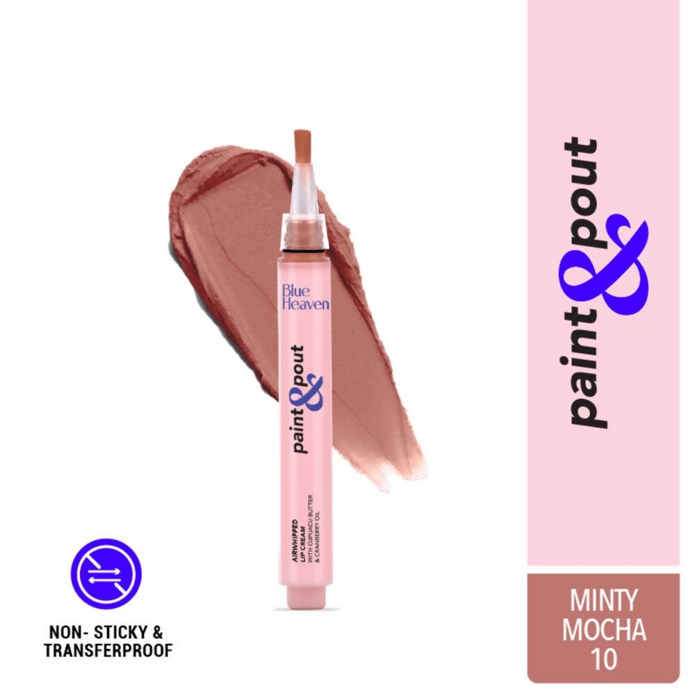 Blue Heaven Paint & Pout Airwhipped Lip Cream - Minty Mocha 10 | Grocsy
