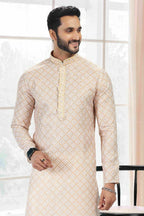 Raivat Ethnic Cotton Thread Work Kurta Pajama In Yellow Colour | Grocsy