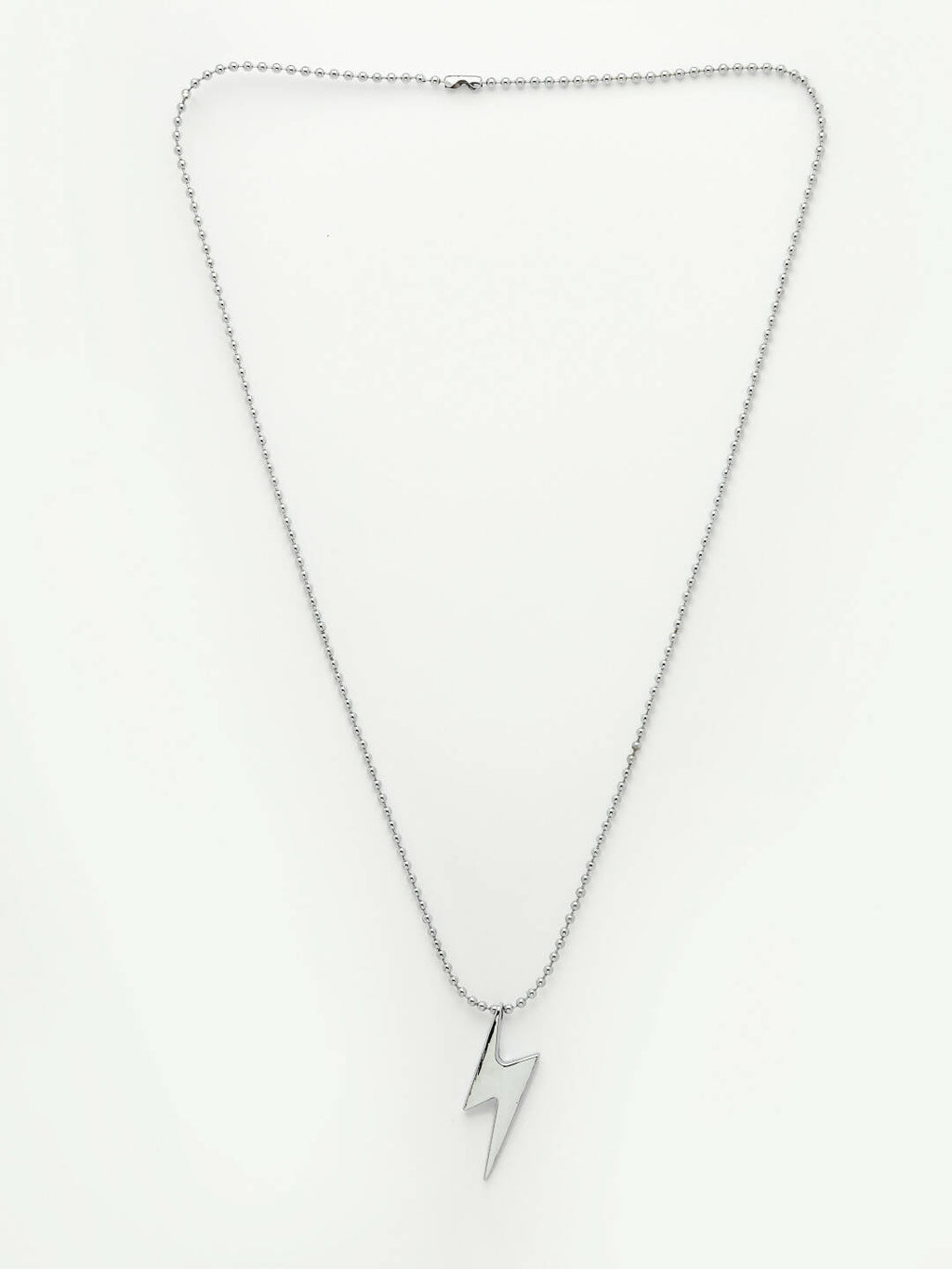 NVR Men Silver Plated Flash Pendent With Chain | Grocsy