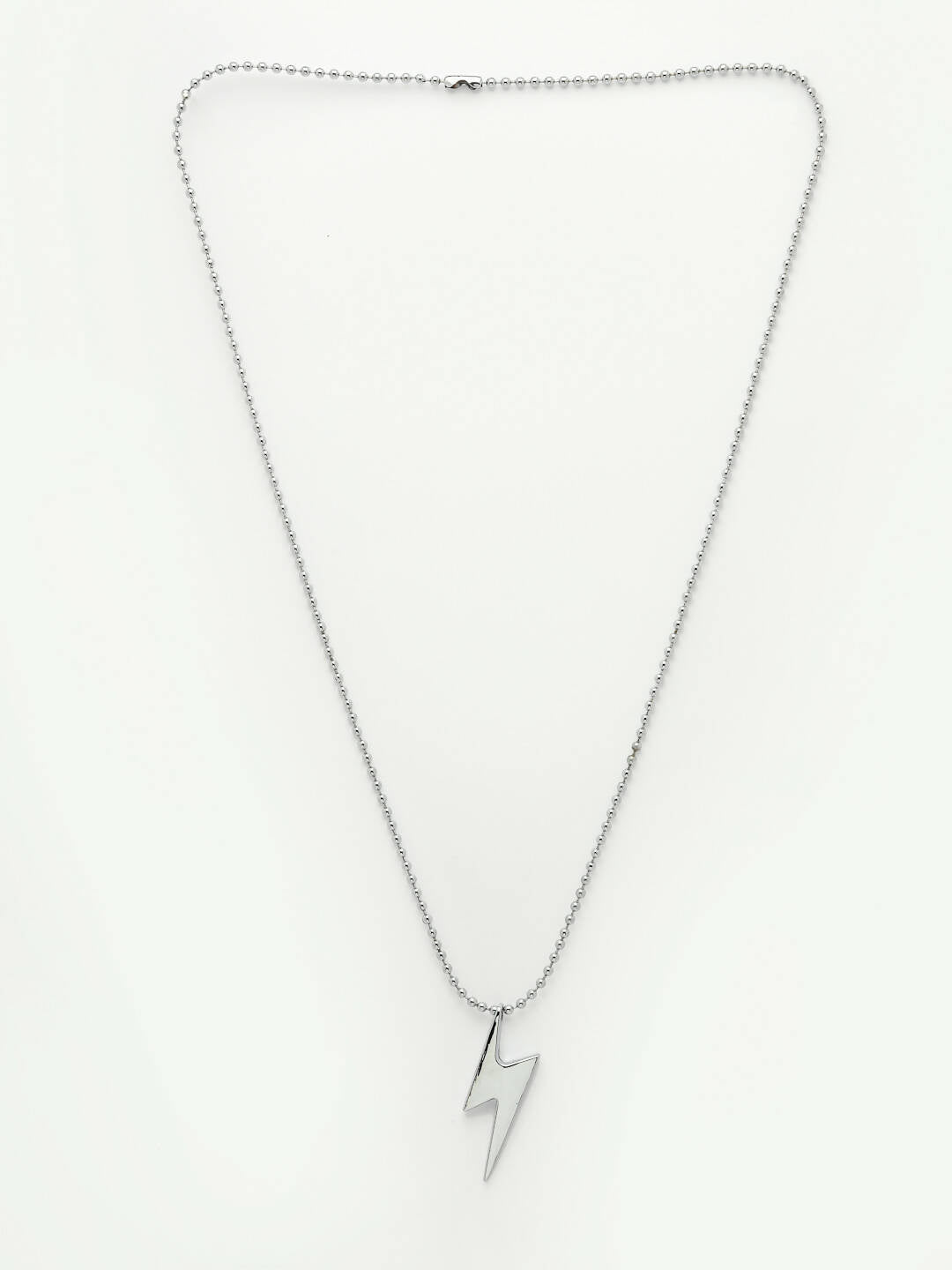 NVR Men Silver Plated Flash Pendent With Chain | Grocsy