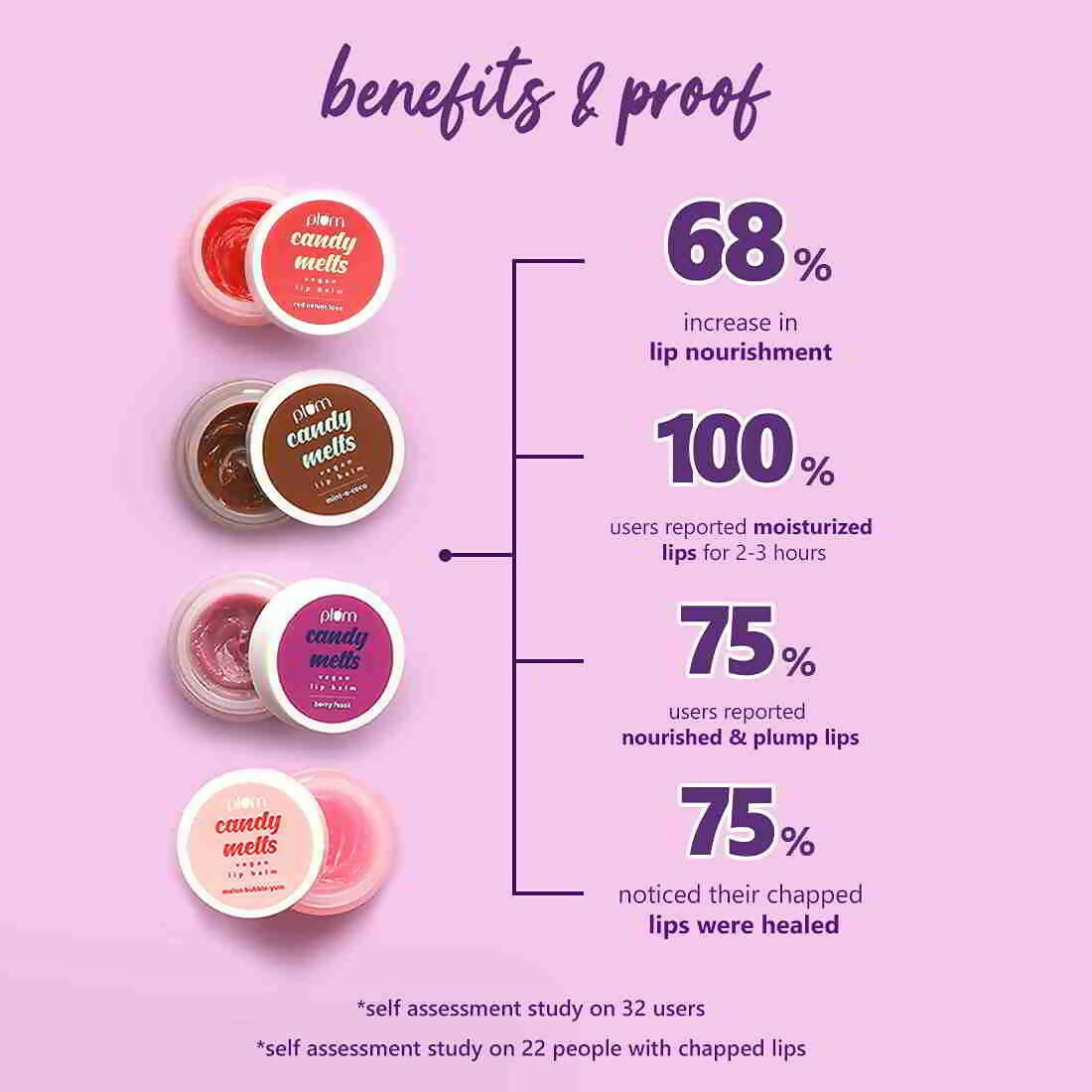 Plum Candy Melts Vegan Lip Balm Berry Feast For Dry & Chapped Lips, Natural SPF with Vitamin A | Grocsy